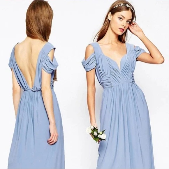 ASOS Dusty blue - Greek style dress NWT - Picture 4 of 9